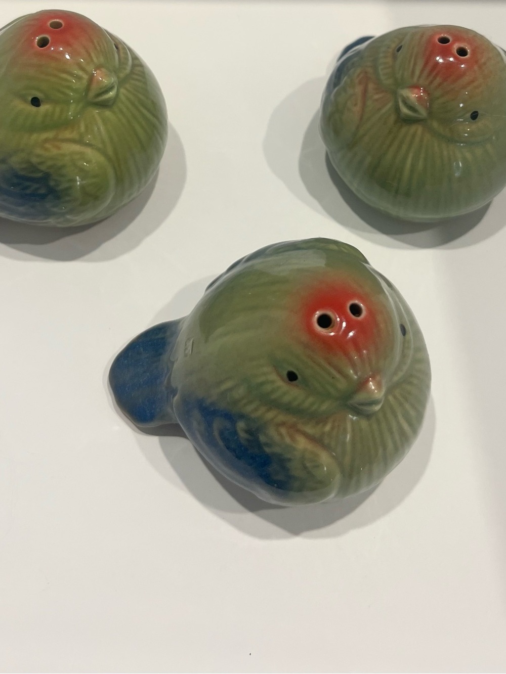 Three Pier 1 Green Chick Baby Bird Shakers Vintage